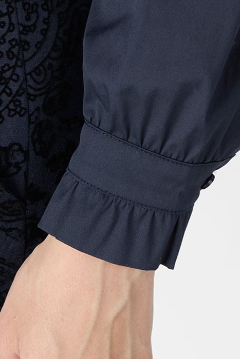 COTTON BOW TIE SHIRT IN BLUE 6