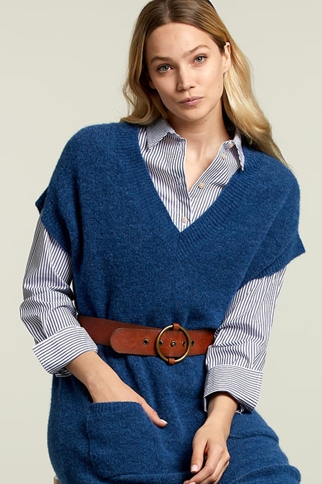 BLUE KNITTED SLEEVELESS DRESS 4