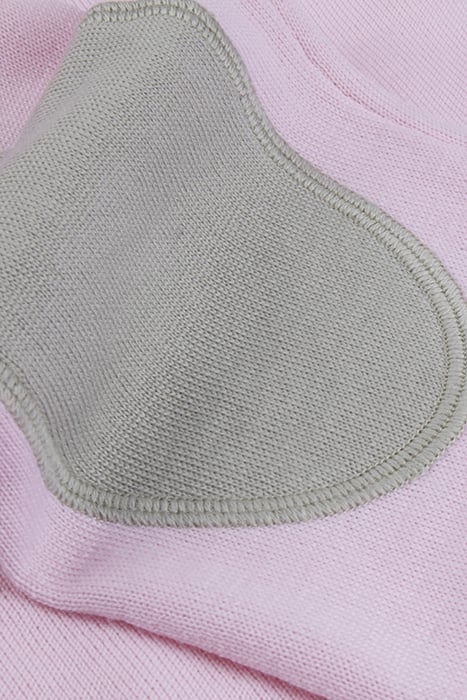 SWEATER KNITTED CREW NECK WITH PATCH MERINO WOOL PINK 4