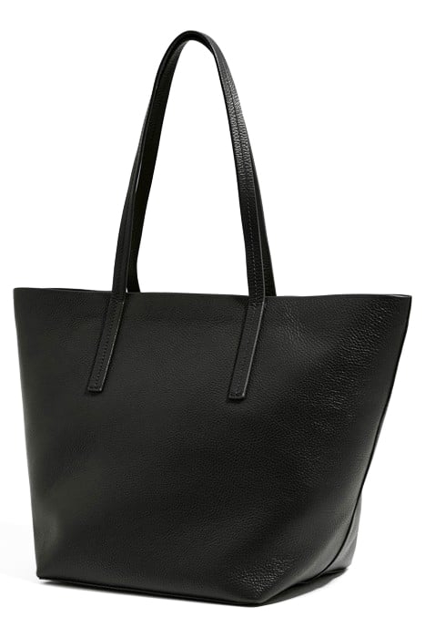 L BLACK LEATHER SHOPPER BAG 2