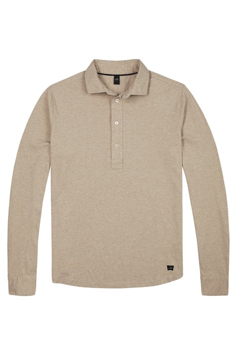 NORTON | TAILORED JERSEY POLOSHIRT SAND MELANGE 1