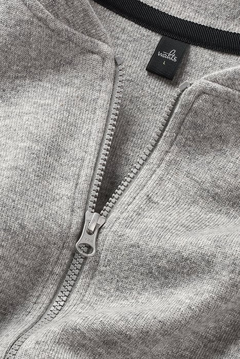 JENSEN | COTTON CASHMERE BOMBER JACKET LIGHT GREY MELANGE 2