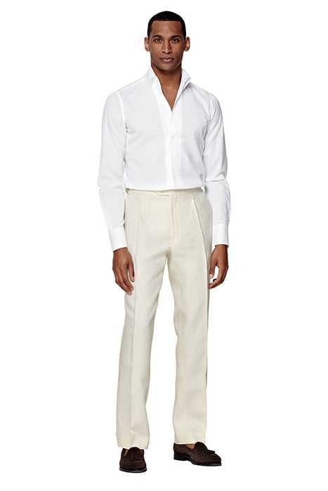 WHITE ONE PIECE COLLAR EXTRA SLIM FIT SHIRT 3