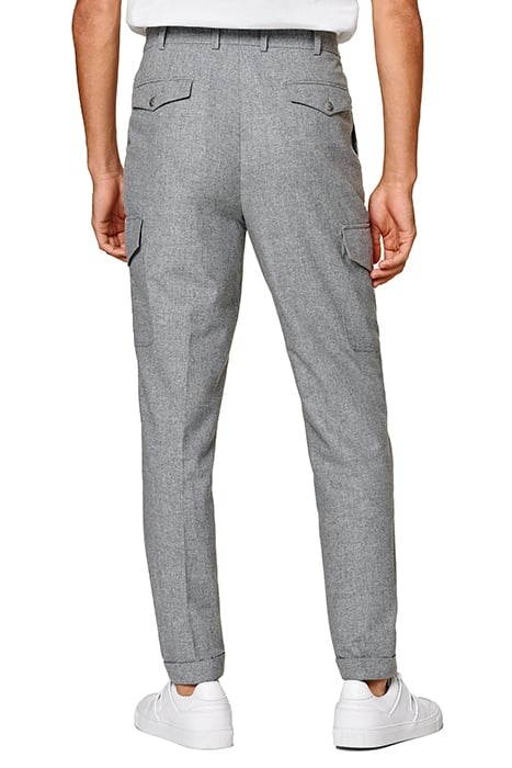 LIGHT GREY WIDE LEG TAPERED TROUSERS 2