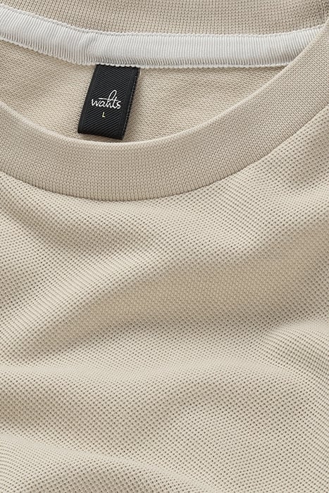 SULLIVAN | JERSEY PIQUÉ CREWNECK SWEATER WHITE SAND 4