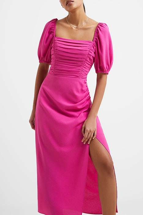 AFINA VERONA RUCHED MIDI DRESS RED 4