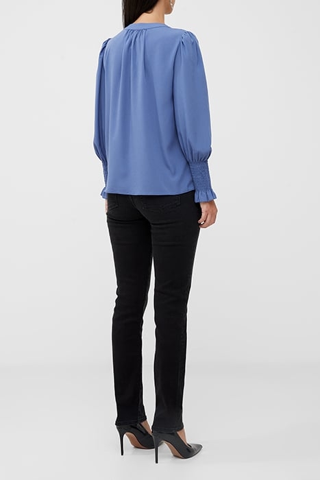 CREPE V NECK BLOUSE BLUE 3