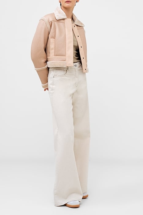 BELEN FAUX FUR L/S CROP JKT BROWN 2