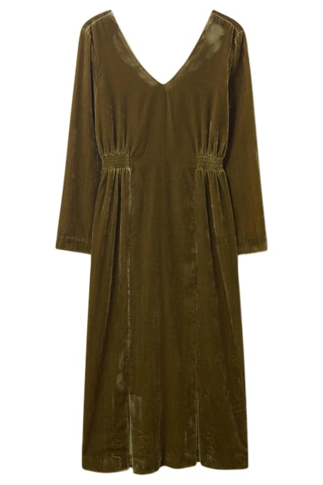 NADIA VELVET DRE DARK CHARTREUSE 2