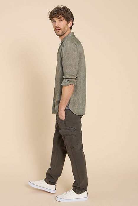 PEMBROKE  LINEN SHIRT KHAKI GREEN 3