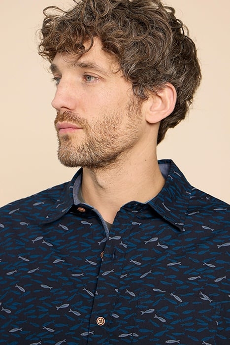 SHOAL PRINTED  SHIRT NAVY PRINTED 4