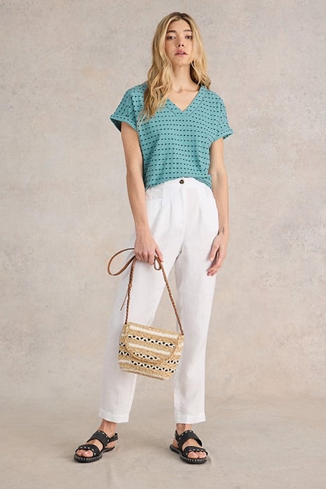 EMBROIDERED STRIPE TEE BLUE 1