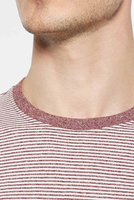 LUKESI PRINT STRIPE TEE TANDOORIRED 6