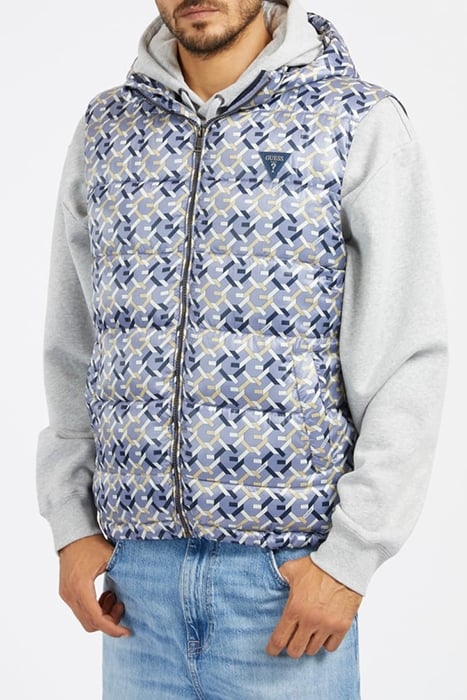 SUPER LIGHT PUFFA VEST G CHAIN BLUE AOP 1