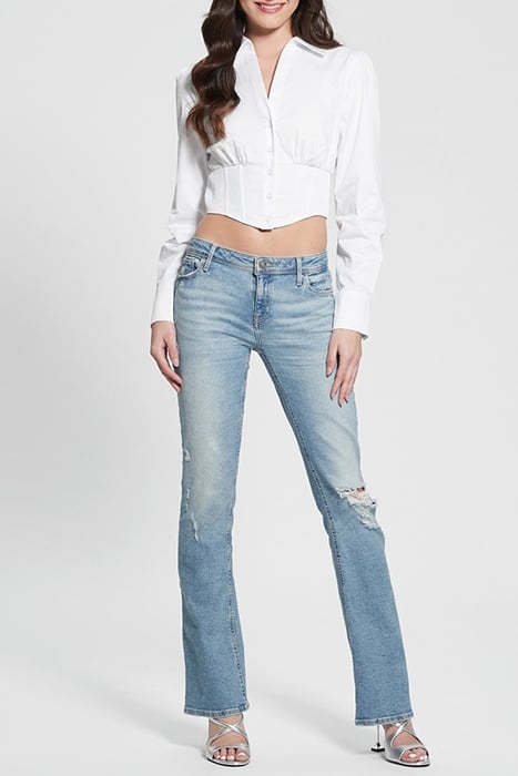 GUESS ECO LS OLIVIA CORSET SHIRT PURE WHITE 3