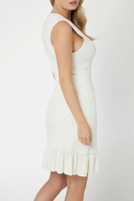 SYRIA SL V NECK DRES PALE PEARL 4