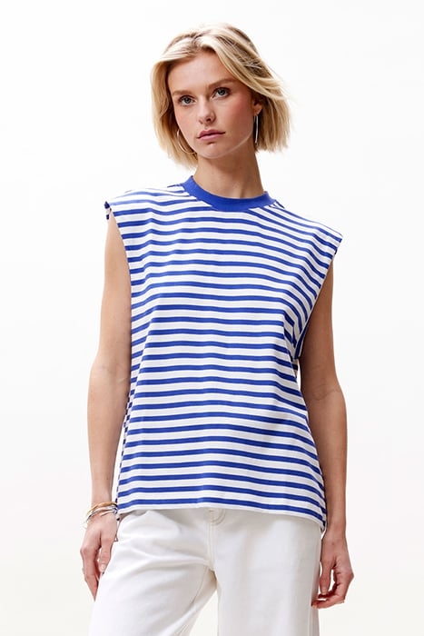 FOLDED SHOULDER SINGLET ULTRA MARINE 1