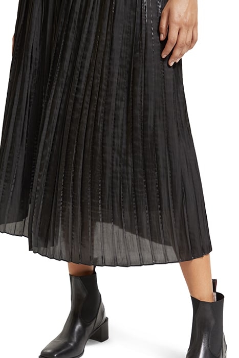 PLEATED HIGH RISE MAXI SKIRT EVENING BLACK 7