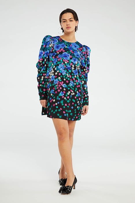 MARLOES DRESS BLACK/FEELING GREEN 1