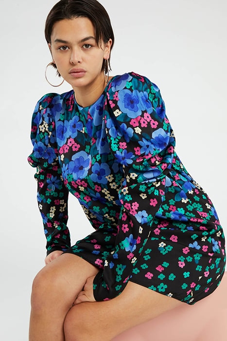 MARLOES DRESS BLACK/FEELING GREEN 4