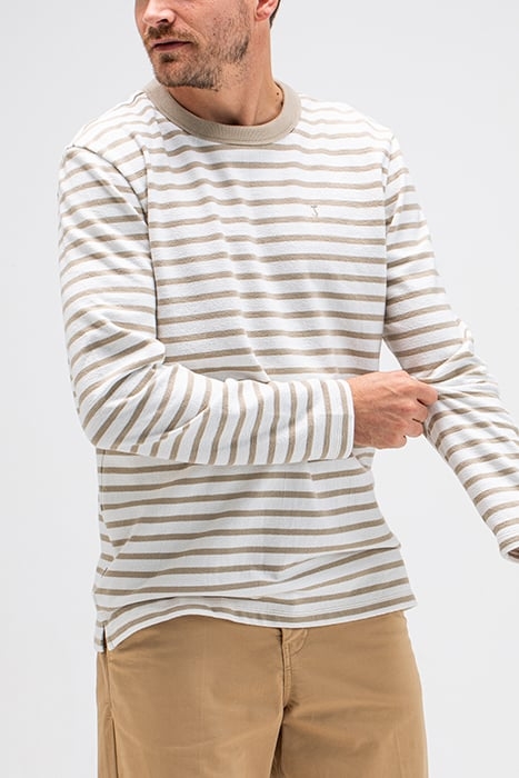 GASPARD STRIPE CREW STONE BEIGE 5