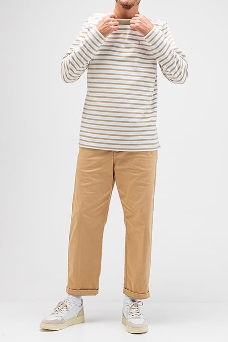 GASPARD STRIPE CREW STONE BEIGE 1