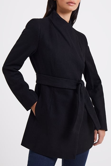 PLATFORM FELT CROSSOVER COAT BLACK 1