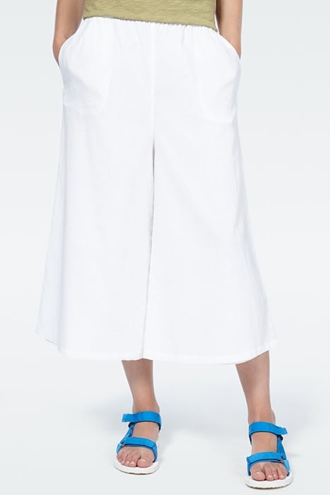 LARGE CROPPED PANTS HIGH WAIST BLANC 1