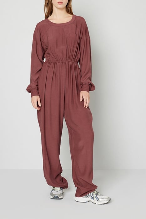 ROUND COLLAR OVERSIZED JUMPSUIT GRENAT 1