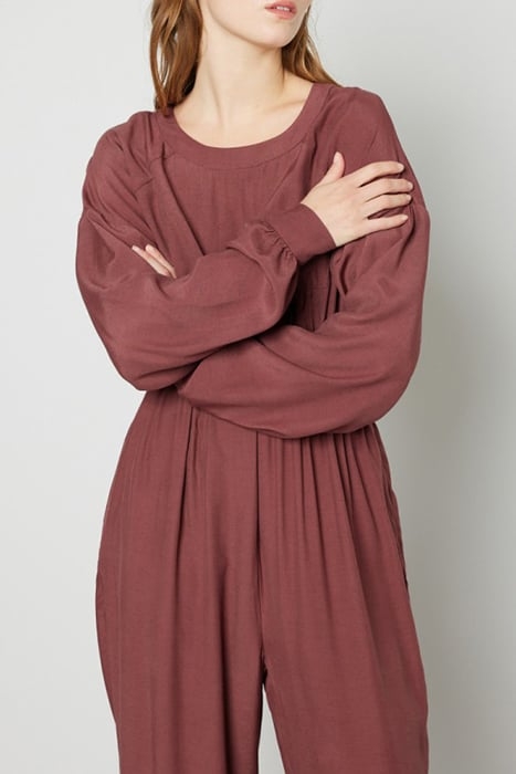 ROUND COLLAR OVERSIZED JUMPSUIT GRENAT 4