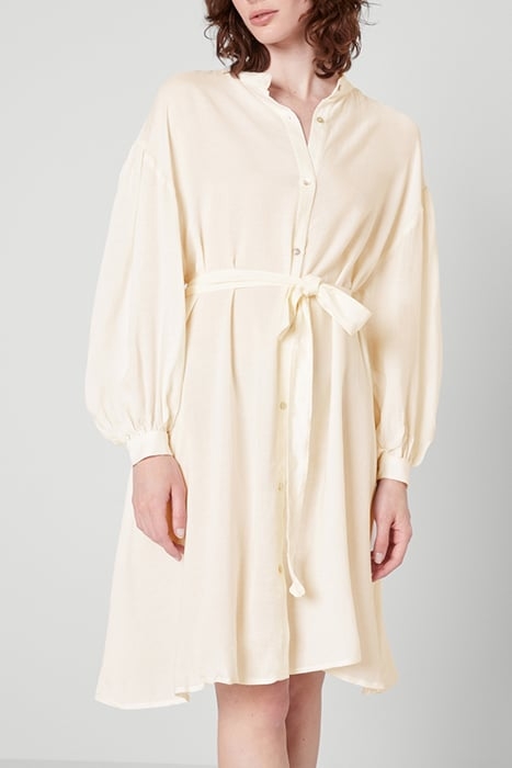 MAO COLLAR MIDI SHIRT DRESS ECRU 1