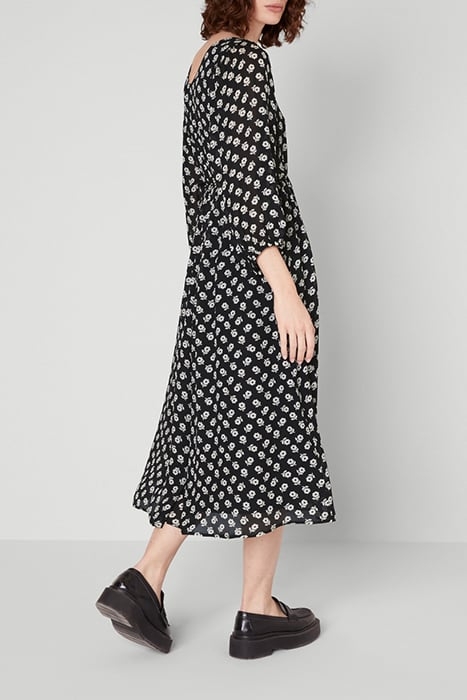 V COLLAR LONG PRINTED DRESS ERIKA 2