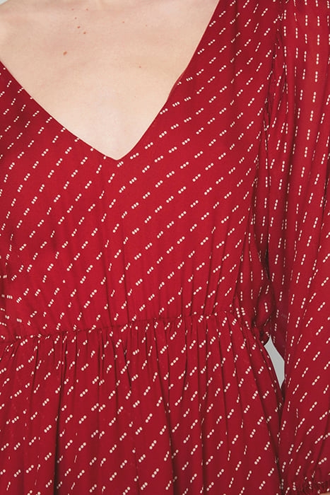 V COLLAR LONG PRINTED DRESS TOOTSI 5