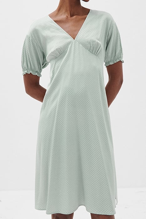 V-NECK MIDI DRESS WITH SHORT-SLEEVES GRISAILLE 1