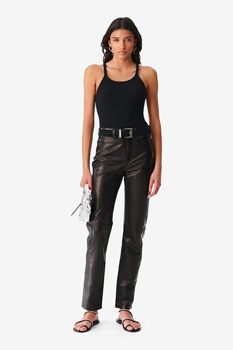 JALIL LEATHER PANT IN BLACK 1