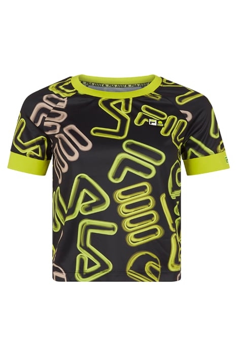 C28 CROPPED TEE AOP BLACK FILA HELMET AOP 1