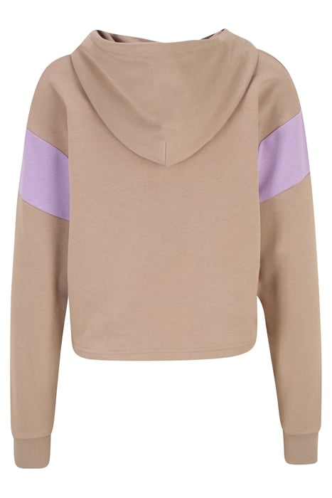 TREVI BLOCKED CROPPED HOODY MOCHA MERINGUE-VIOLA 5
