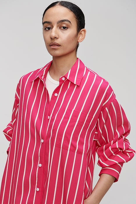STRIPED SHIRTDRESS CARMINE ROSE 4