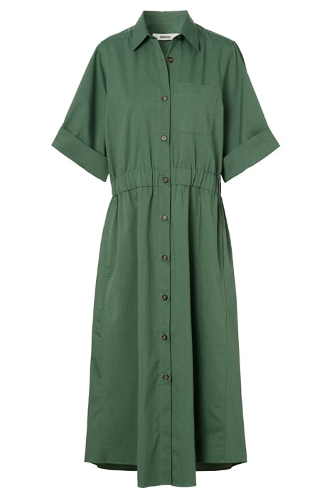 COTTON TWILL WAISTED DRESS AZZURRO 3