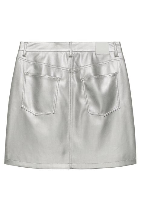 VEGAN LEATHER 5 POCKET SKIRT SILVER 5