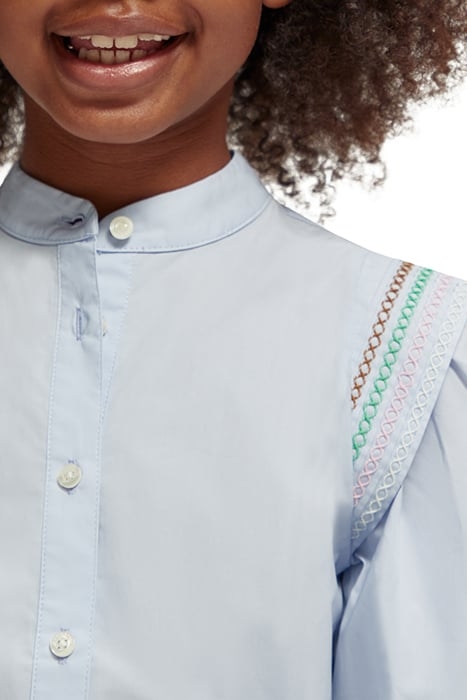 GIRLS LONG-SLEEVED COLOURFUL STITCHING DETAIL TOP PERIWINKLE 6