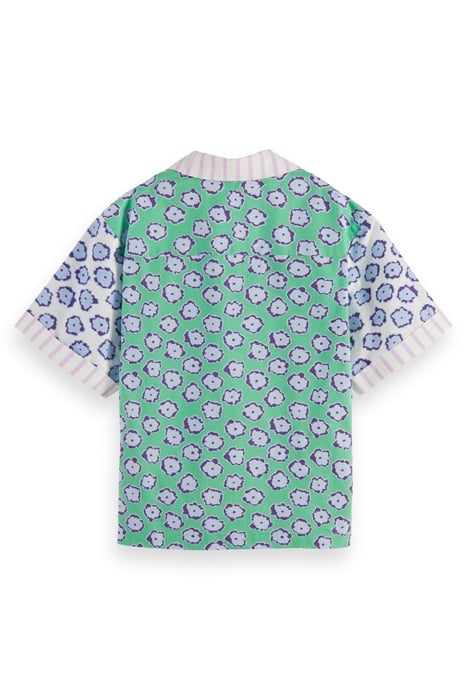 GIRLS MIXED PRINT SHORT-SLEEVED SHIRT POPPY FIELD PATCHWORK 5