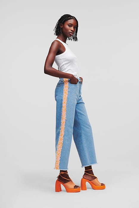 DENIM BOUCLE PANTS BLUE 3