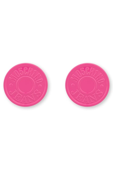 MOSCHINO JEANS BUTTON EARRINGS PINK 1