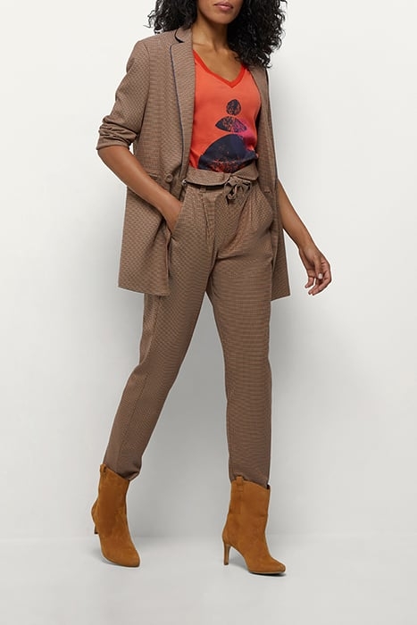 VALERIA - MAHOGANY HOUNDSTOOTH PATTERN SUIT JACKET 4