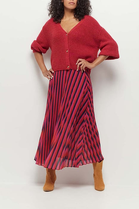 JENNA - NASTURTIUM PLEATED MAXI SKIRT WITH GRAPHIC LINES 3