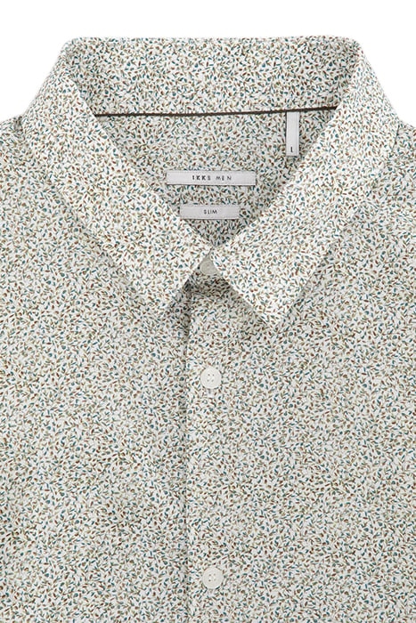 PISTACHIO ORGANIC COTTON MICROLEAF MOTIF SLIM SHIRT 6