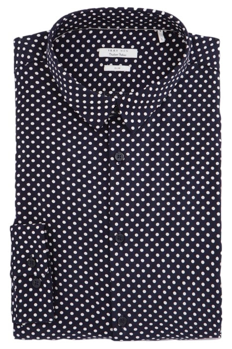 NAVY LENZING™ ECOVERO™ SLIM SHIRT, POLKA DOT MOTIF 5