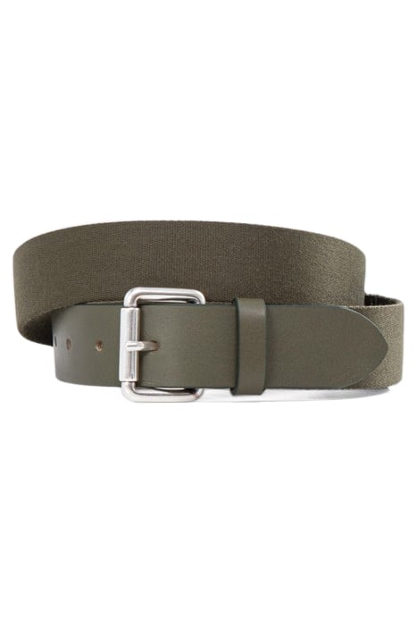 KHAKI TEXTILE BELT WITH METAL BUCKLE 1