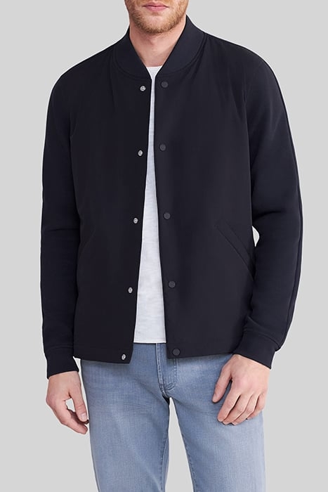 NAVY MIXED-FABRIC LIGHT PADDED JACKET 1